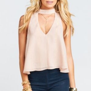 Show me Your MuMu Casey Collar top Mauve Small